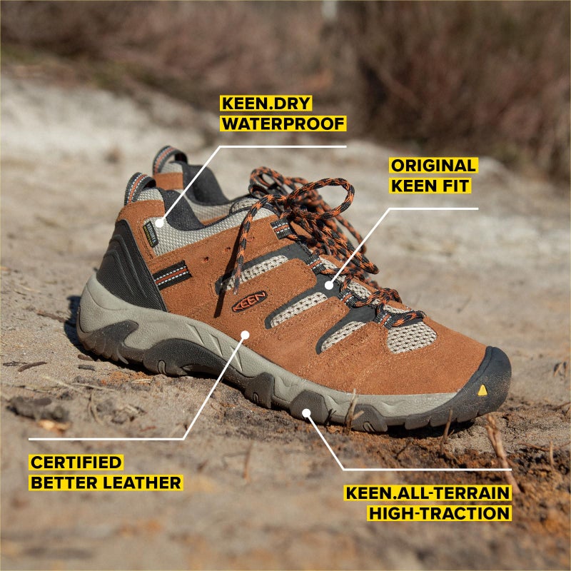 KEEN Men's Headout Low Height Waterproof All Terrain Hiking Shoes, Bison/Fossil Orange, 10 - Image 2