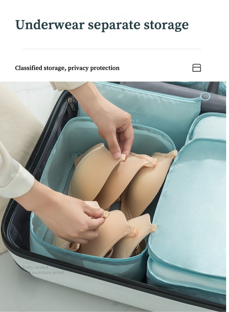 San Yi Travel Storage Set 7-Piece – Waterproof & Moisture-Proof Organizer Bags, Secure Strap Design, Portable Underwear & Shoe Packs - Image 3