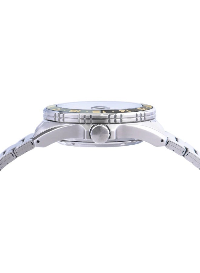 Alba Mechanical Automatic Men’s Watch AU4065X1, 43 mm Light Champagne Dial, Stainless Steel Case & Bracelet, Date, Two-Way Rotating Bezel, 100 m WR - Image 3