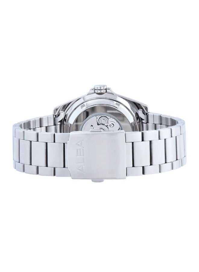Alba Mechanical Automatic Men’s Watch AU4065X1, 43 mm Light Champagne Dial, Stainless Steel Case & Bracelet, Date, Two-Way Rotating Bezel, 100 m WR - Image 4