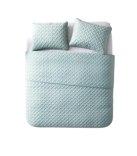 VCNY Home Blue Quilt for Queen Bed – 3-Piece Bedspread Coverlet and Shams, Soft Bedding Comforter Alternative for All Seasons (Nina, Full/Queen) - Image 3