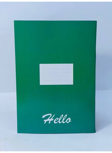 كشكول أو كراسة مدرسية باللون الأخضر بتصميم كلاسيكي (Hello) - صفحات مسطرة ٦٠   ورقة  المقاس : ١٦*٢٢  سم ٦٠٥٦٨
