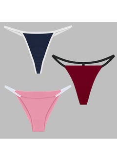 Yohannes Club Women, 3-Piece String Set, (Brazilian, T-Thong and Thong String Set), Powder, Claret Red, Navy Blue  - Image 1