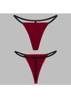 Yohannes Club Women, 3-Piece String Set, (Brazilian, T-Thong and Thong String Set), Powder, Claret Red, Navy Blue  - Image 4