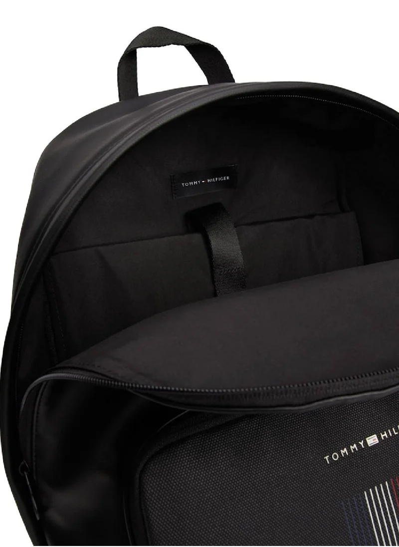 TOMMY HILFIGER Men's Foundation Dome Backpack - Polyester, Black
