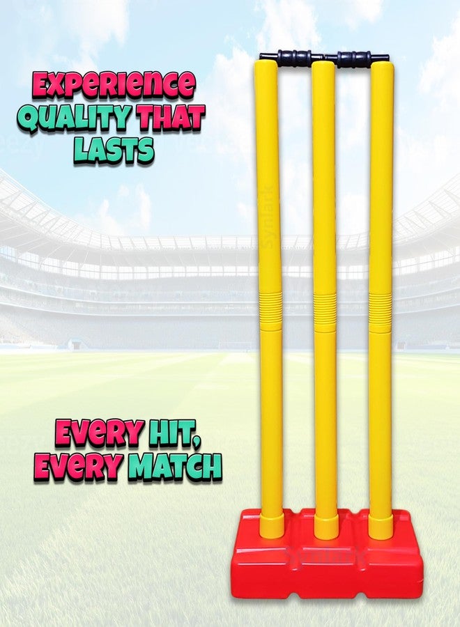 Synlark Detachable Cricket Stumps Set for Kids & Adults - Plastic Stumps with Base & Bails - Easy to Assemble, Portable, Durable - Practice & Outdoor Play - Image 5