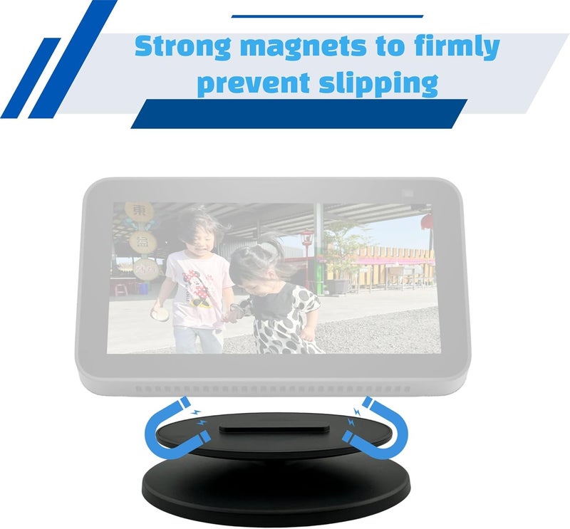 Sintron Smart Display Adjustable Stand for ꜱʜᴏᴡ 5 & ꜱʜᴏᴡ 8 (1st Gen and 2nd Gen), Adjustable Tilt Function Magnetic Stand Mount with 360 Degree Rotation Swivel Holder, and Anti-Slip Base (Black) - Image 3