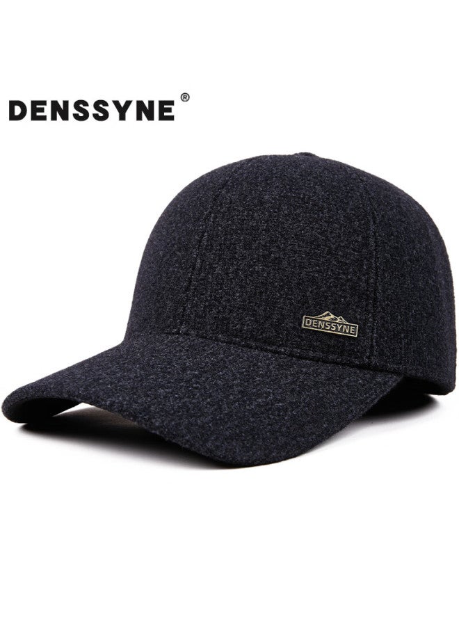 Denssyne Desina Men's Winter Fleece-lined Thickened Warm Back-closure Baseball Cap Outdoor Cold-resistant Premium Duckbill Hat - Image 1