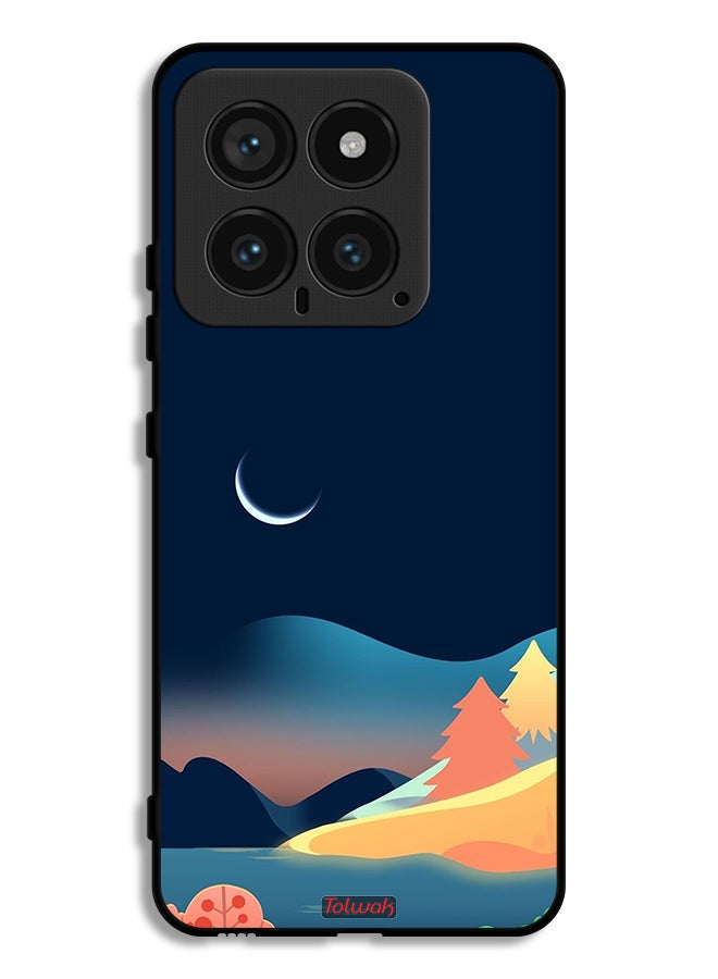 Tolwak Xiaomi 14 Protective Case Cover Moon Abstract Drawing Art - Image 1
