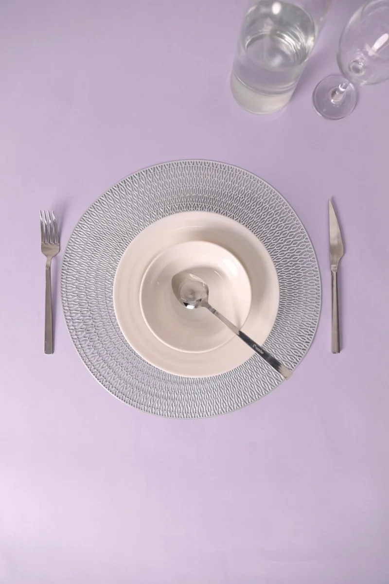 Favora Dolphin 6 Piece PVC American Service Plate Set - Gray