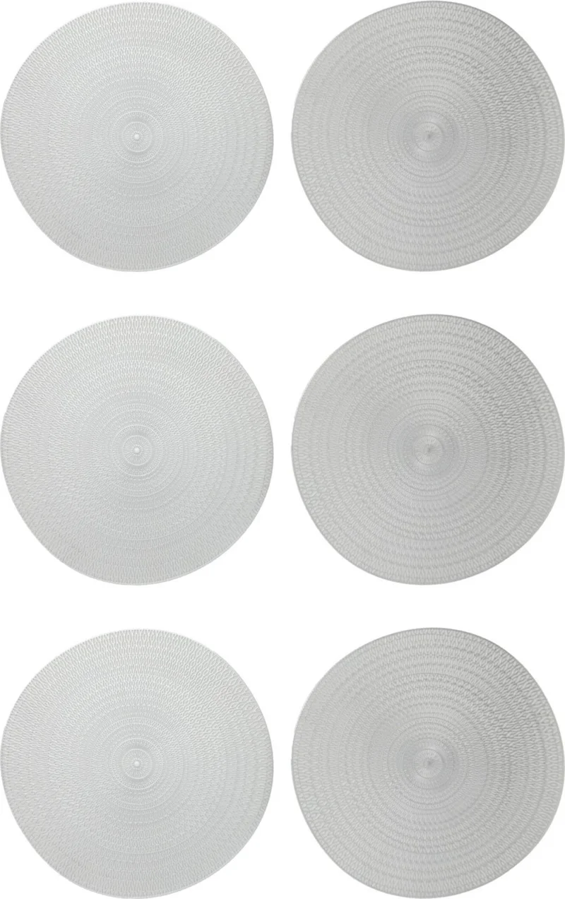 Favora Dolphin 6 Piece PVC American Service Plate Set - Gray
