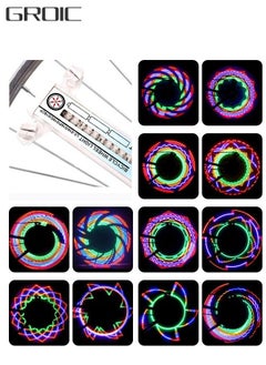 GROIC Bike Wheel Lights, LED Waterproof Bicycle Spoke Tire Light with 16-LED and 32 Different Patterns Bicycle Rim Lights for Mountain Bike/Road Bikes/Hybrid Bike/Folding Bike  - Image 1