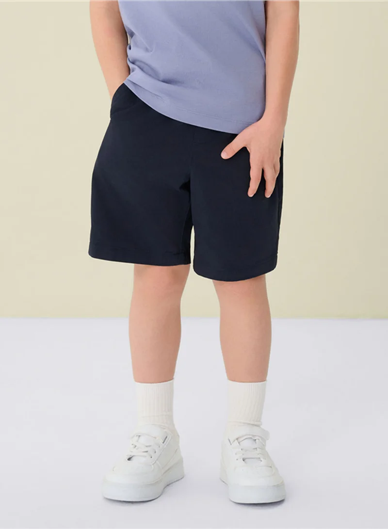 جيوردانو Kids’ Cotton Twill Drawstring Shorts with Elastic Waist