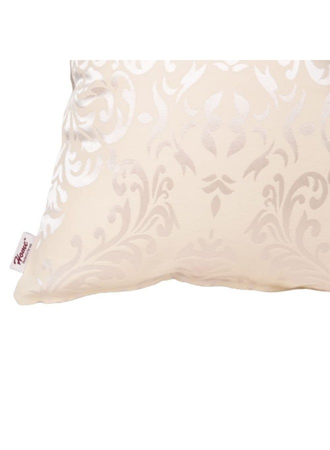 Home - The Best Is For You Designer Self Design Cotton 275 TC Cushion Covers | Pack Of 2 (16"X16", Cream_Damask) - Image 5