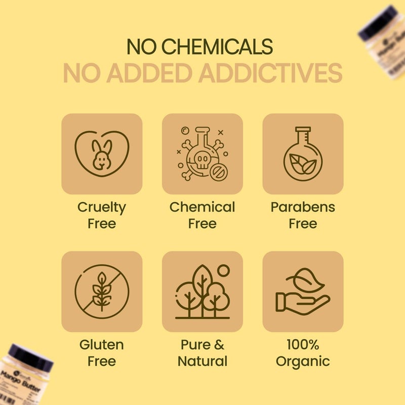 Naturalis Mango Butter 200gm 100 Raw Unprocessed and Unrefined Body Butter  Ingredient for Lip BalmLip CreamMoisturization  Nourishment of Body and Skin formulation - Image 4