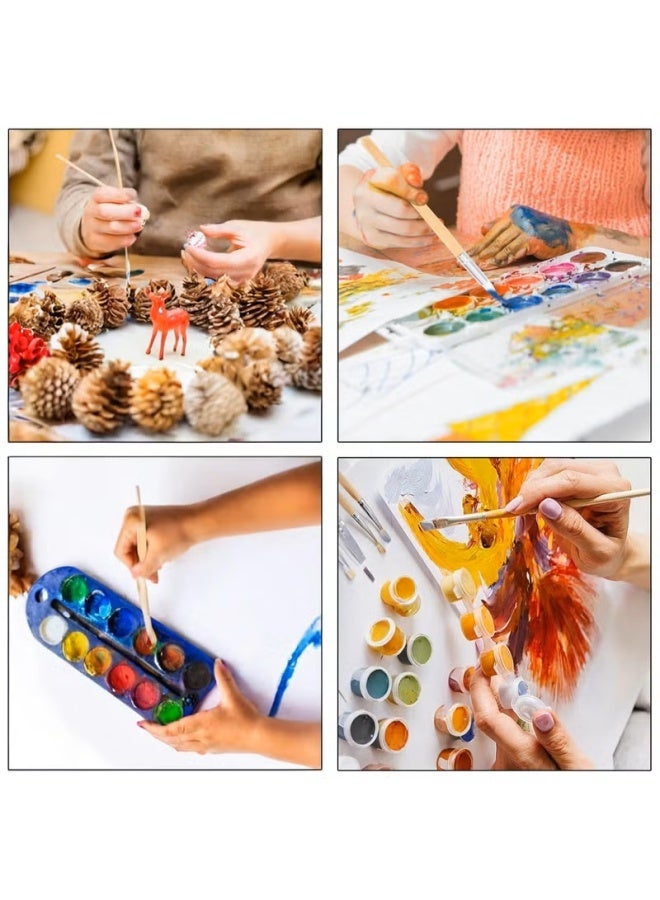 6 Pieces Wooden Paint Brush Set,Versatile Brushes for Oil, Watercolor,Rocks, Body Art, Nails, and DIY Crafts,Professional Artist Brushes Kit - Image 5