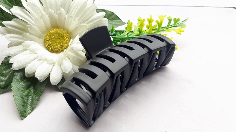 BIRDWARE big size hair clips clutcher for women claws for girls Imported Rubber Acrylic Material Stone Butterfly Hair Clips For Women | Hair Clutchers (Rectanguler Black) - Image 3