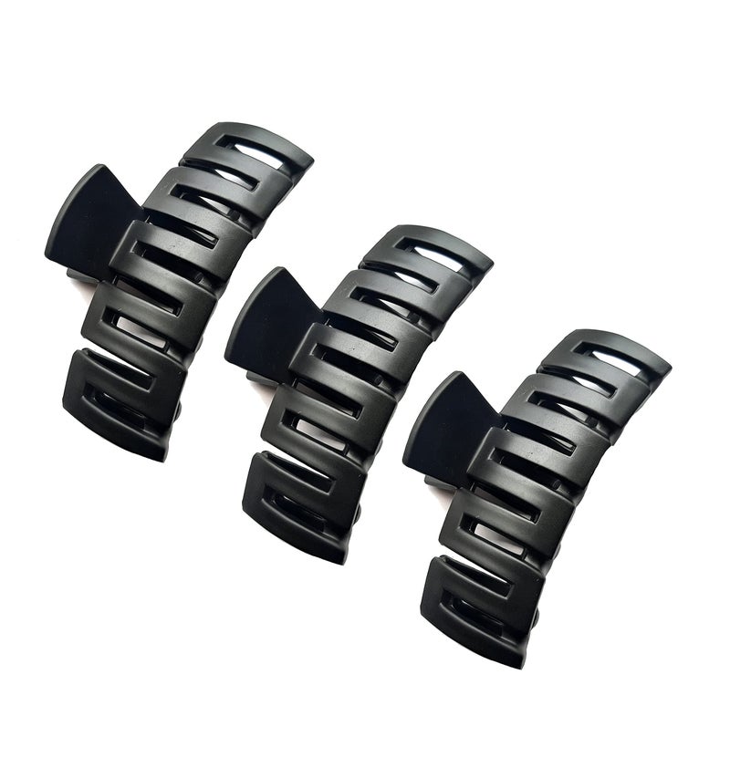 BIRDWARE big size hair clips clutcher for women claws for girls Imported Rubber Acrylic Material Stone Butterfly Hair Clips For Women | Hair Clutchers (Rectanguler Black) - Image 1