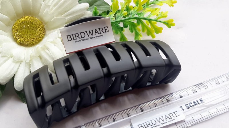 BIRDWARE big size hair clips clutcher for women claws for girls Imported Rubber Acrylic Material Stone Butterfly Hair Clips For Women | Hair Clutchers (Rectanguler Black) - Image 4