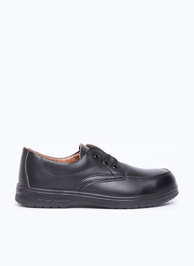Gladiator 003 Men’s Steel Toe Leather Safety Shoes, Black, EX SBP, Low Ankle, Lace-Up - Image 1