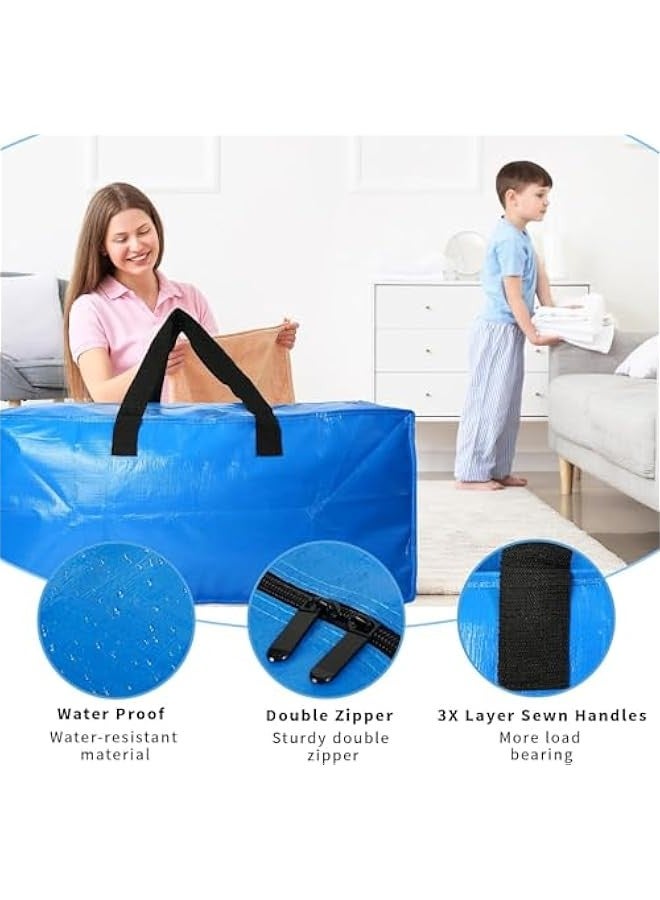 TRASSLE Large Strong Moving Bags with Zippers & Carrying Handles - Water-Resistant - Heavy Duty Storage Tote for Space Saving, Fold Flat, Alternative to Moving Box  - Image 2