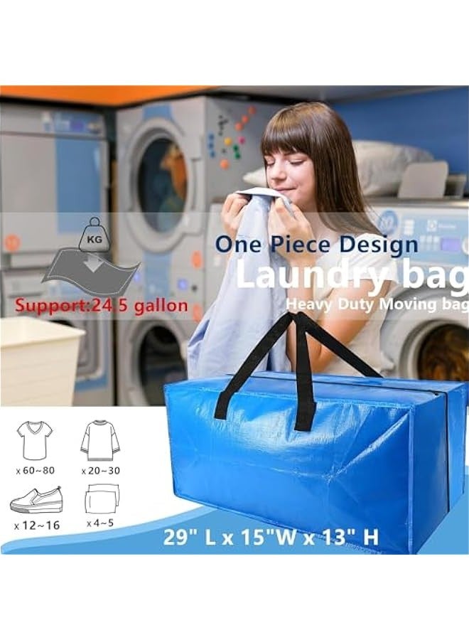 TRASSLE Large Strong Moving Bags with Zippers & Carrying Handles - Water-Resistant - Heavy Duty Storage Tote for Space Saving, Fold Flat, Alternative to Moving Box  - Image 4