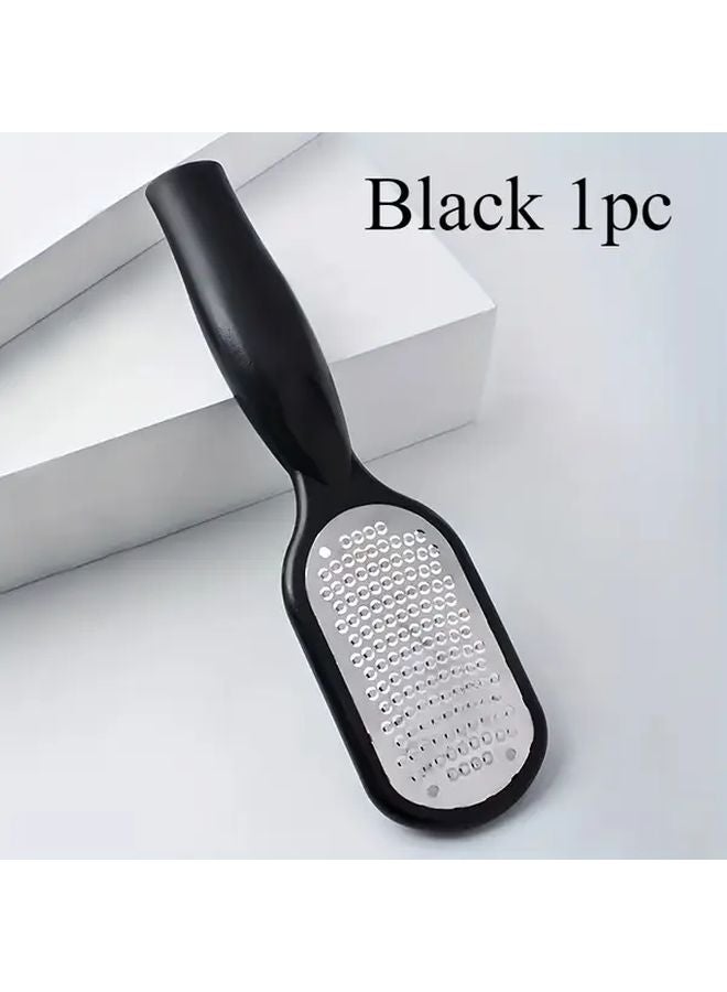 أداة إزالة الجلد الميت من القدمين من الفولاذ المقاوم للصدأ الأسود - أداة تقشير متينة بمقبض مريح - Image 1