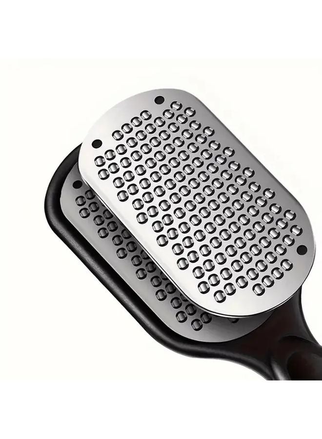 أداة إزالة الجلد الميت من القدمين من الفولاذ المقاوم للصدأ الأسود - أداة تقشير متينة بمقبض مريح - Image 4