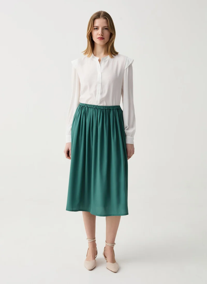 او في اس OVS Full Midi Skirt In Crãªpe