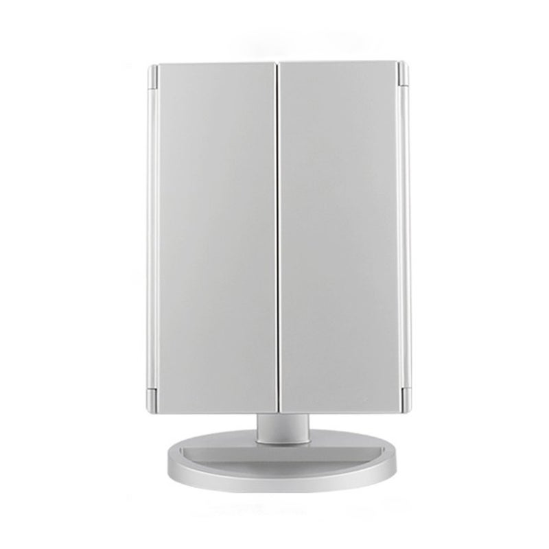 Desktop Led Three-Sided Foldableing Makeup Mirror Magnifying Multiples With Light Hd Mirror 70% Off Beauty Mirror - Image 1