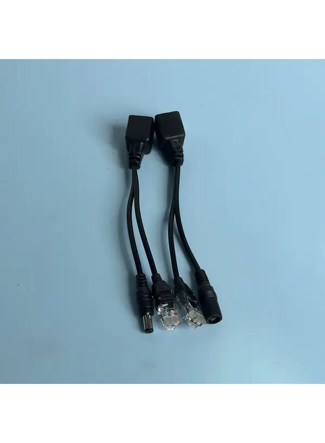 1 زوج كابل محول باور باسيف أسود للكاميرات ونقاط الوصول اللاسلكية - Image 1