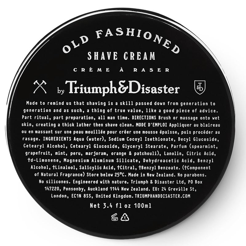 Triumph  Disaster  Old Fashioned Shave Cream Jar  Shaving Lotion for Sensitive Skin  Alcohol Free 34 oz 100 shaves