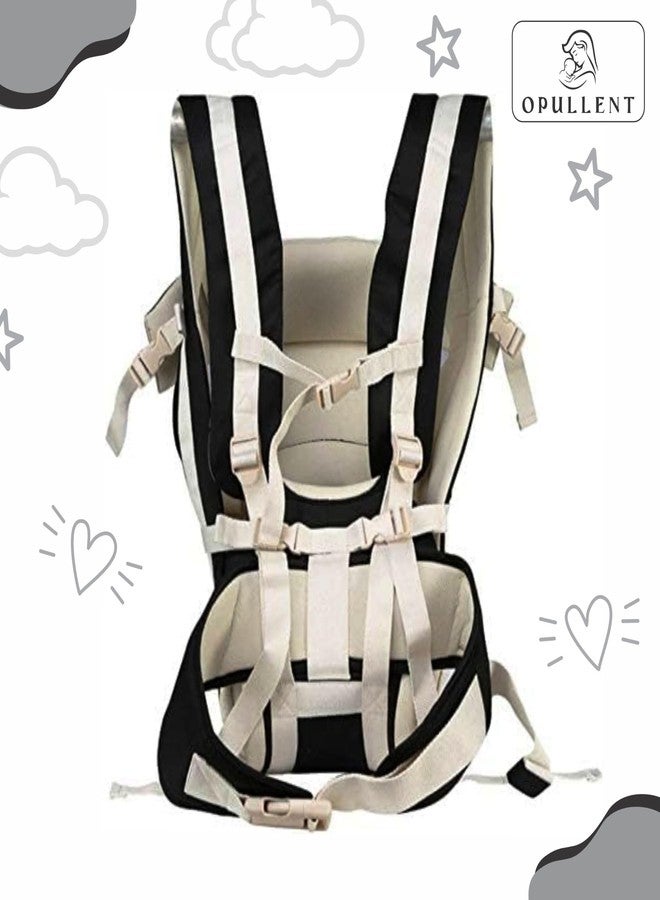 Opullent baby carrier for 0 to 3 year Polyester, Front Carrying Position with Padded Straps Comfort Design Newborn Kids Adjustable Hands-Free 4-In-1 Comfortable Head Support & Buckle For 0-18 Months Baby (Black-Pack Of One) - Image 5