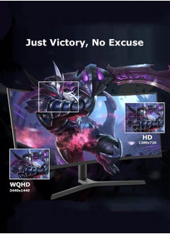 HILUKE 34 inch,3440 x 1440 Ultrawide Curved Gaming Monitor,165Hz UWQHD,1500R PC Screen,Curved Computer Screen with FreeSync, Adjustable Tilt  - Image 4
