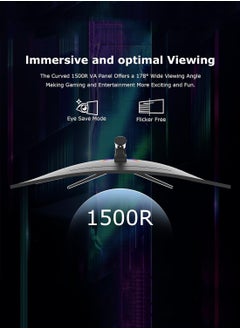 HILUKE 34 inch,3440 x 1440 Ultrawide Curved Gaming Monitor,165Hz UWQHD,1500R PC Screen,Curved Computer Screen with FreeSync, Adjustable Tilt  - Image 5