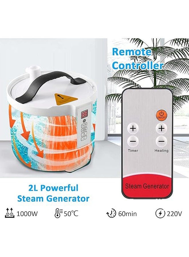 Arabest Portable Steam Sauna Private Room Sauna Tent Personal Folding Home Spa with Timer Remote Control 2L Steam Pot Carrying Bag for Detox Relaxation (Blue) - Image 3