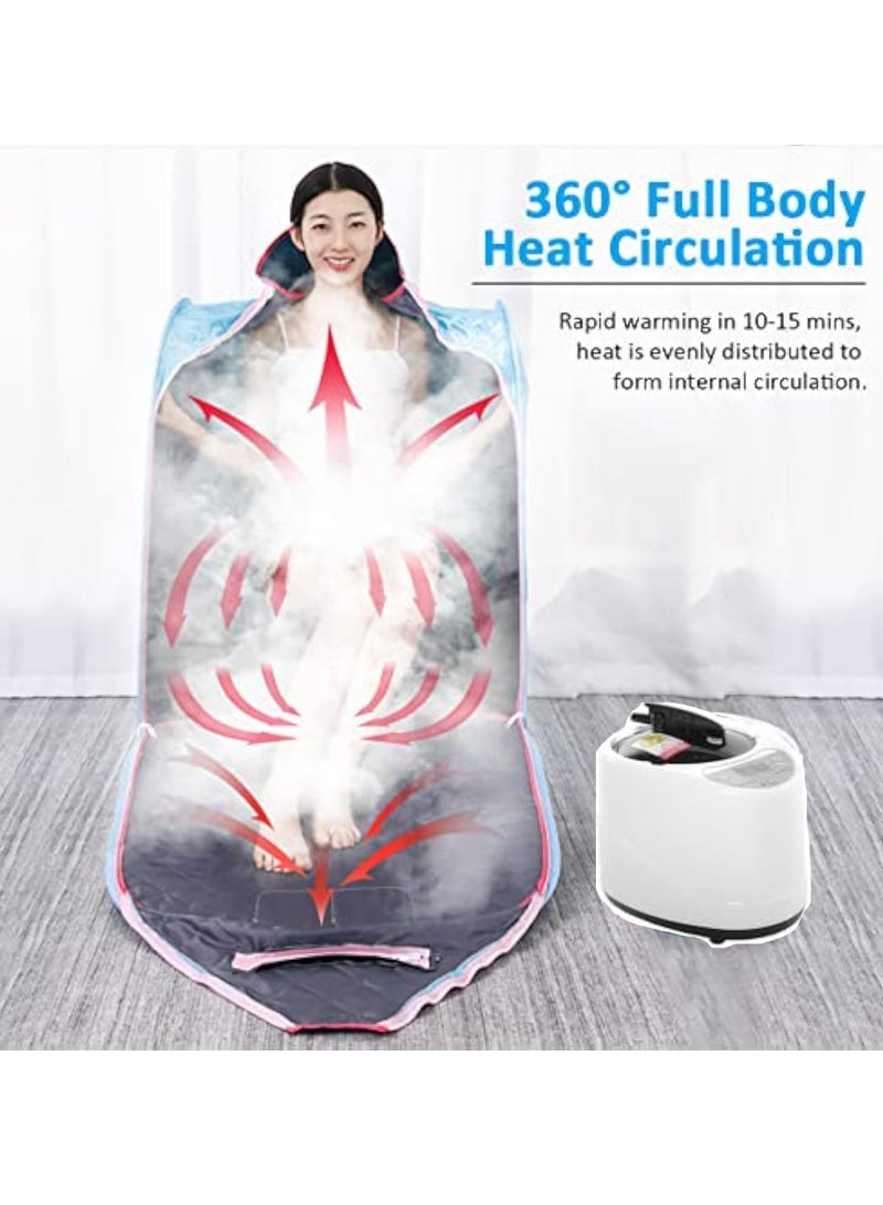 Arabest Portable Steam Sauna Private Room Sauna Tent Personal Folding Home Spa with Timer Remote Control 2L Steam Pot Carrying Bag for Detox Relaxation (Blue) - Image 4