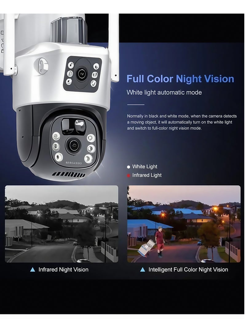 Generic 4K 8MP Solar Camera 4G Sim PTZ Cameras Outdoor Dual Lens IP Camara Solar Panel CCTV Security Built in Battery PIR Cam (With 64GB SD Card)  - Image 2