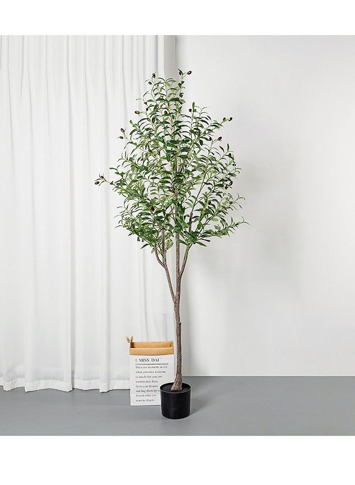 Generic 180cm Large Artificial Olive Tree,Fake Faux Olive Tree with Lifelike Olive Leaves and Fruits,for Home Decoration Living Room Office Indoor Outdoor Balcony Bedroom  - Image 1