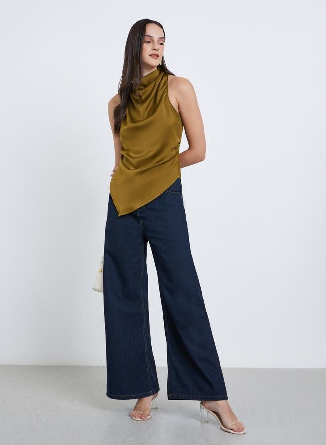 ستايلي بلوزة نسائية بياقة سلحفاة وحافة غير متماثلة من ستايلي - Image 2