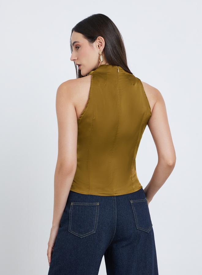 ستايلي بلوزة نسائية بياقة سلحفاة وحافة غير متماثلة من ستايلي - Image 4