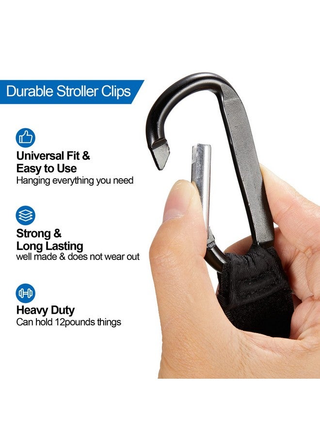 Tuanse 6 Pack Baby Stroller Hooks For Hanging Diaper Bags Stroller Clips For Bags Multipurpose Hooks For Grocery Shopping Bags Stroller Accessories Pram Buggy Clips Straps Hook - Image 5
