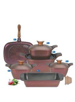 Korean Design Granite Set, 11 Sq. Square, Neoklien (4 Pot + Double Grill + Casserole) Neoklien 4 Pots (20-22-24-30) + Double Grill 36 + Rectangular Casserole 36 - Royal - pzsku/Z1E843DC5319C2F5D417CZ/45/_/1722954678/e83fe3e8-a52a-403a-a59e-b089d3b30b46