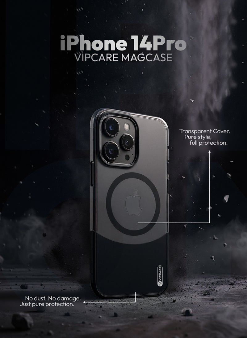 Vipcare Iphone 14 Pro PC Duo Magcase Drop Protection and Scratch proof Iphone 14 Pro Magsafe Magnetic Wireless chanrging Iphone Case Black - Image 4