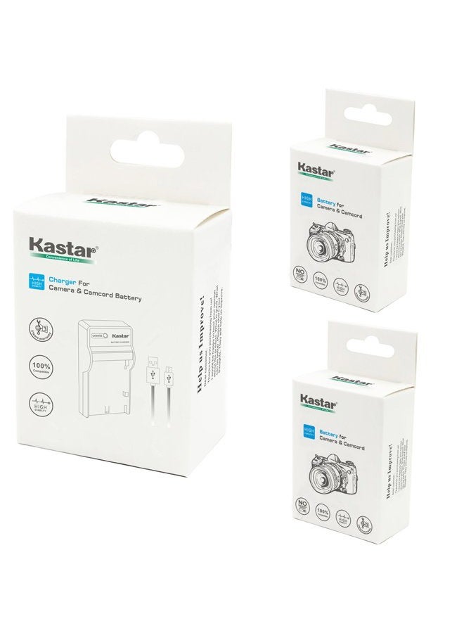 Kastar Battery (X2) & Slim USB Charger for JVC BN-VF808, BN-VF808U, BNVF808 and JVC Everio GZ-MG130 148 150 155 175 255 275 575 GZ-HD7 GR-D745 746 750 760 770 771 775 790 796 JVC MiniDV + More - Image 5