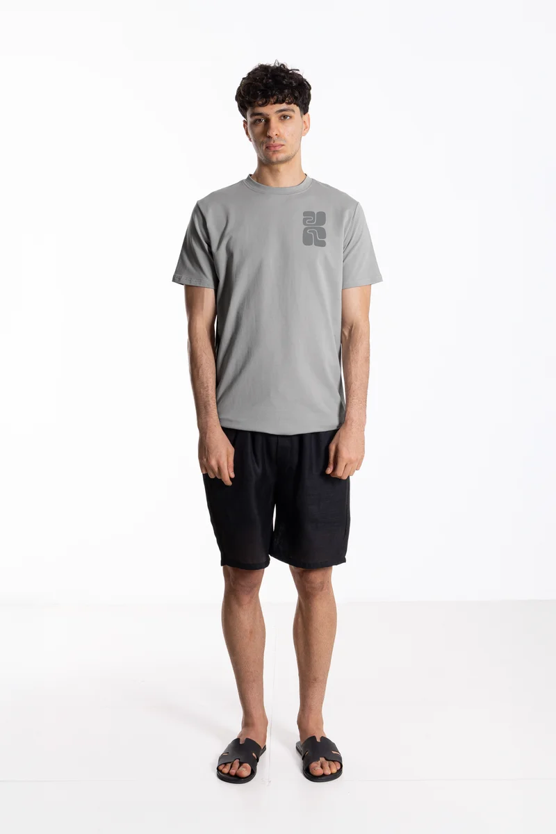 SHAPES CONTRAST PRINTED SLIM T-SHIRT