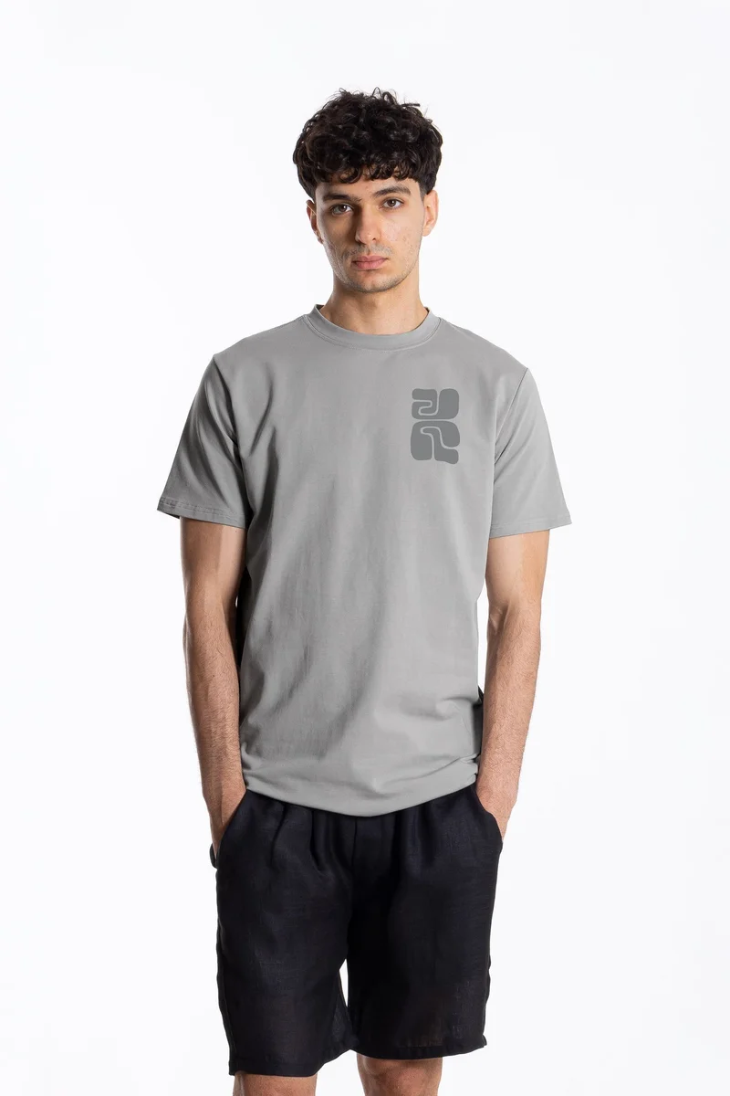 SHAPES CONTRAST PRINTED SLIM T-SHIRT