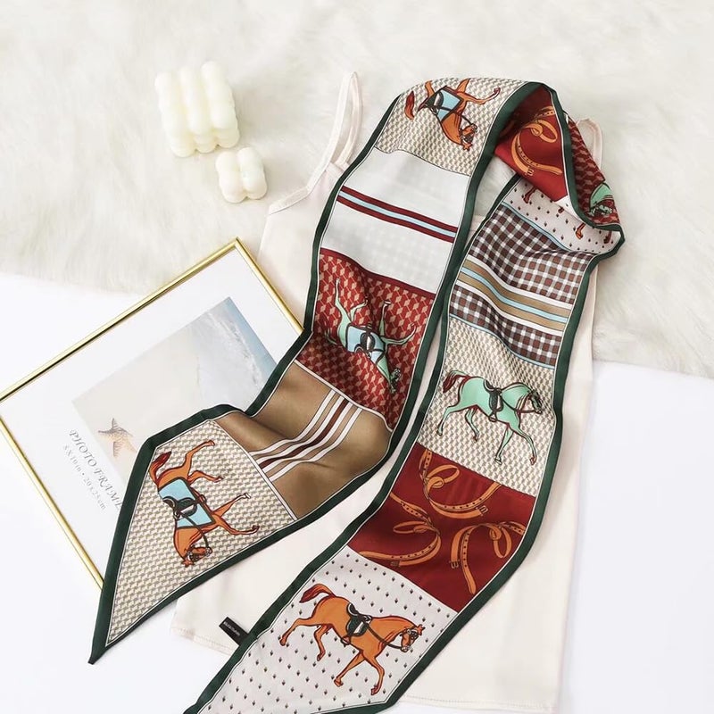 FONYVE Silk Head Scarf for Hair Fashion Headwrap for Women Lightweight Neck Tie - Image 4