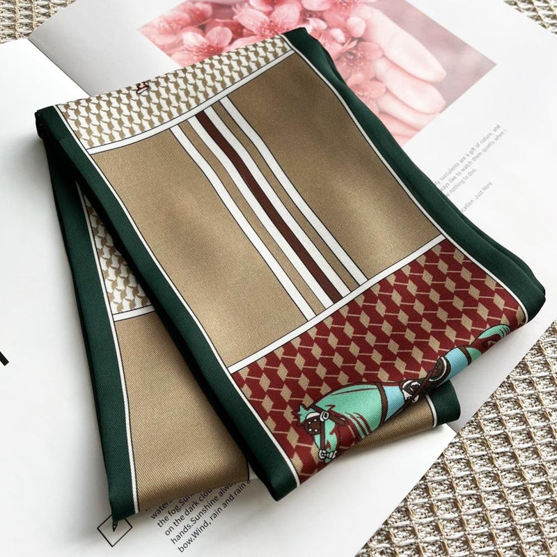 FONYVE Silk Head Scarf for Hair Fashion Headwrap for Women Lightweight Neck Tie - Image 2