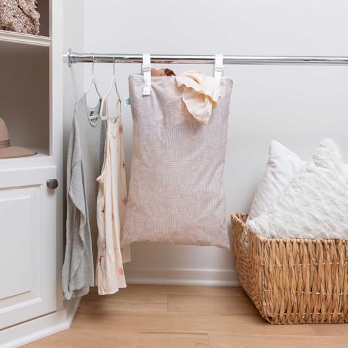 Bumkins Waterproof Hanging Wet Bag Large for Baby Laundry Dirty Clothes Travel Swim Suit Cloth Diapers Pool Towels Daycare Beach Zip Reusable Bag Wetdry Vacation Packing XL Boho Beige - Image 3